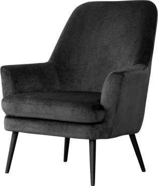 Isolated Black Arm Chair on White