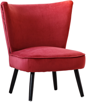 Isolated Red Suede Chair on White